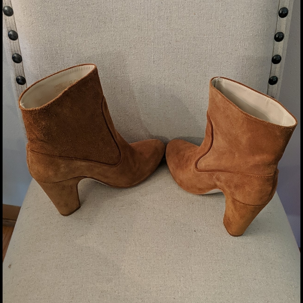 Zara Basic Collection Suede Heeled Ankle Boots 8.5 - image 4